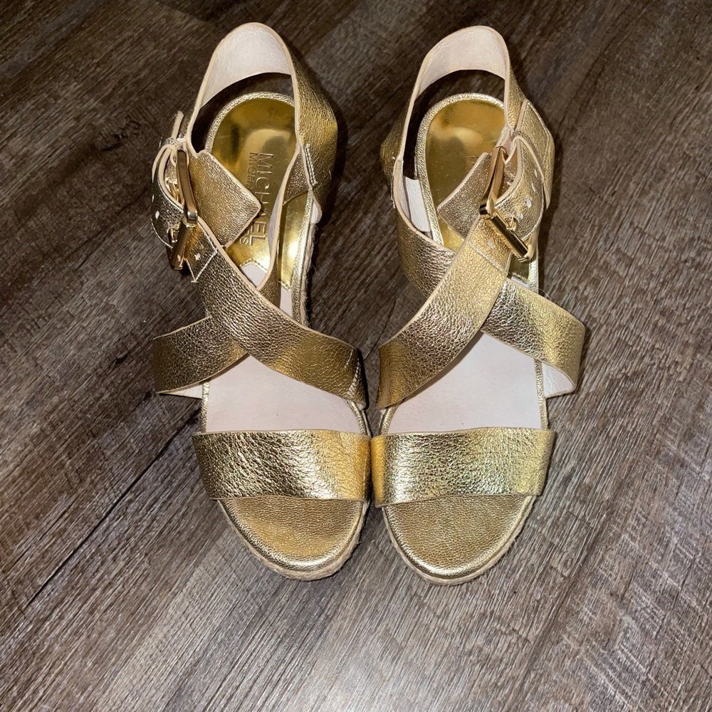 Michael Kors Gold Wedges